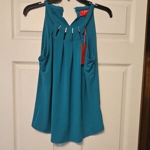 Jennifer Lopez Vibrant Teal Blouse